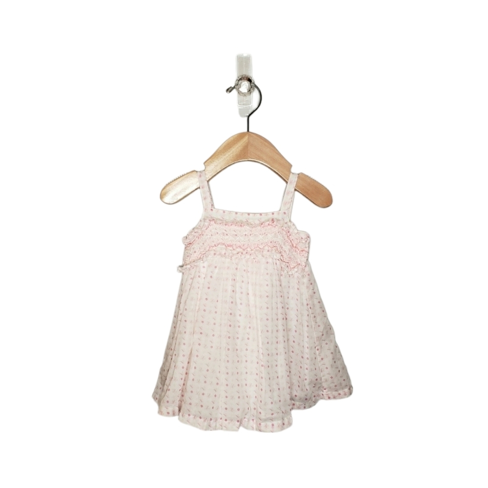 Janie and Jack 0-3 Months Baby Girl Pink Floral Smocked layette Dress